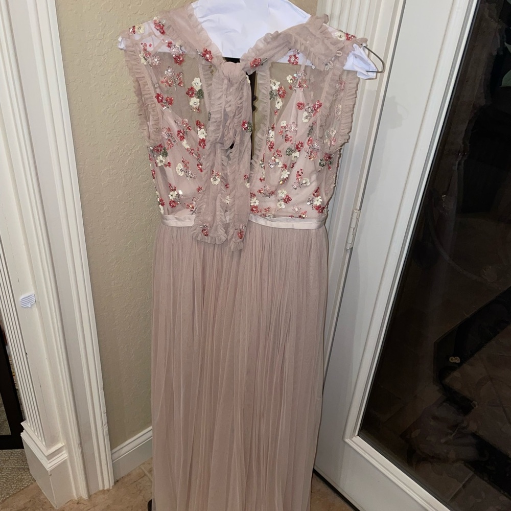 Needle & Thread Light Pink Maxi Dress; Size 2